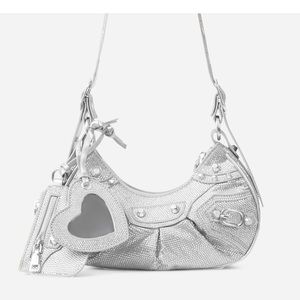 EGO Texas Shoulder Bag Silver Diamante